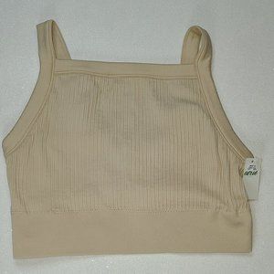 NWT, Aerie Ribbed Seamless High Neck Longline Bralette, XL